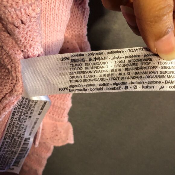 zara structured knit jacket small s m pink ruffled knitted ruffled to - Picture 4 of 11